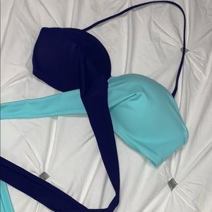 Pink Victoria’s Secret Royal and Aqua Swimsuit Top